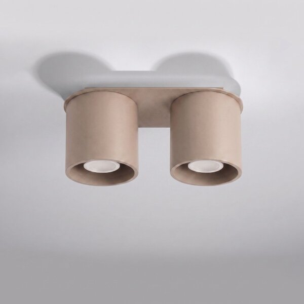 Deckenlampe Aluminium Taupe 2-flammig GU10 L:26 cm
