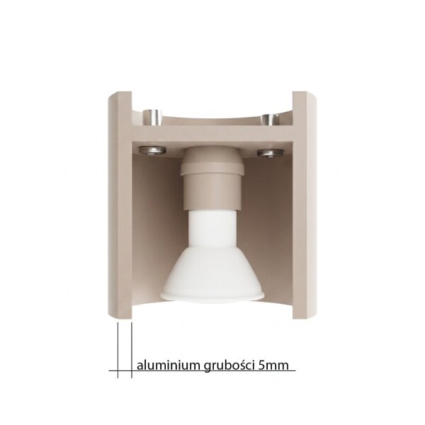 Deckenlampe Aluminium Taupe 2-flammig GU10 L:26 cm