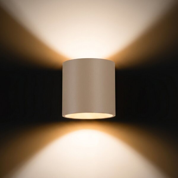 Wandlampe Up Down indirekt Aluminium Taupe G9 10cm rund