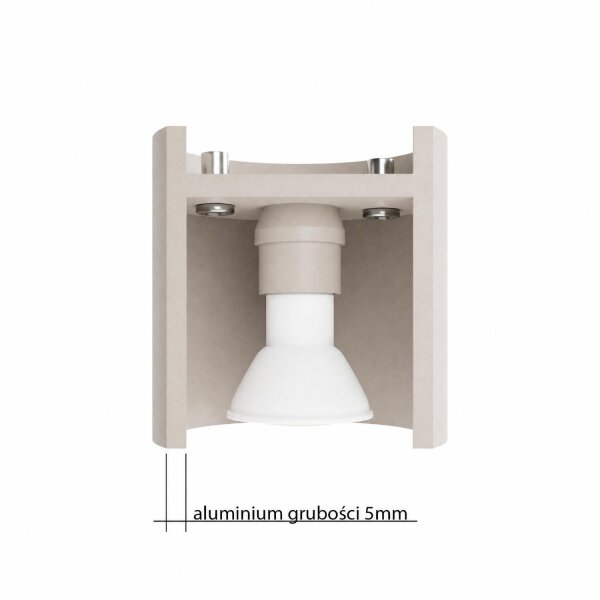 Wandlampe Up Down indirekt Aluminium Taupe G9 10cm rund