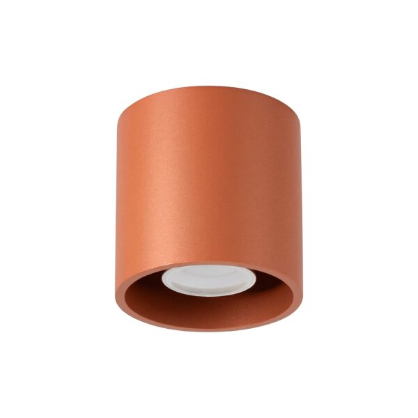 Deckenstrahler Aluminium Ockerrot GU10 H:10cm rund