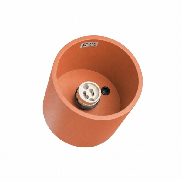 Deckenstrahler Aluminium Ockerrot GU10 H:10cm rund