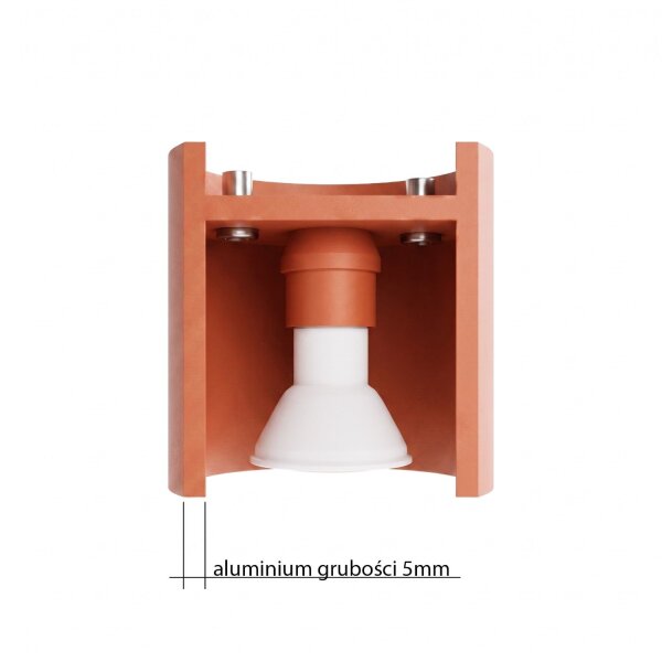 Deckenstrahler Aluminium Ockerrot GU10 H:10cm rund
