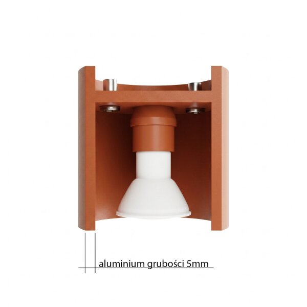 Wandlampe Up Down indirekt Aluminium Ockerrot G9 H:10cm