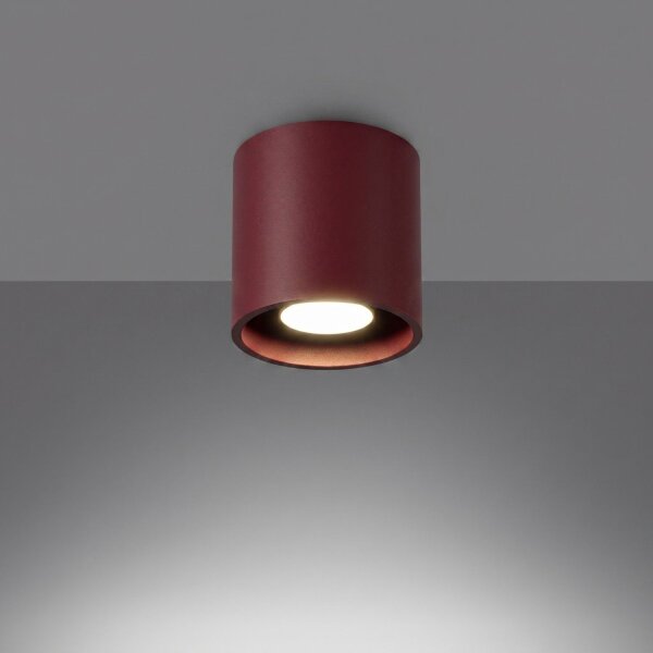 Deckenstrahler Aluminium Burgund GU10 L:10 cm rund
