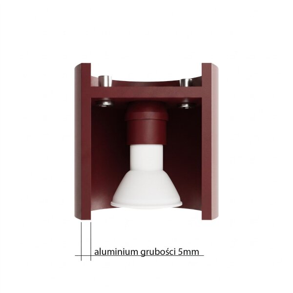 Deckenstrahler Aluminium Burgund GU10 L:10 cm rund