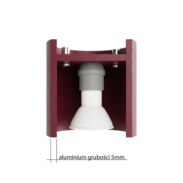 Deckenlampe Aluminium Burgund 2-flammig GU10 L:26cm