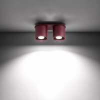 Deckenlampe Aluminium Burgund 2-flammig GU10 L:26cm