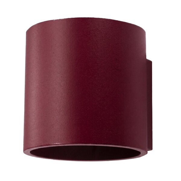 Wandlampe Up Down indirekt Aluminium Burgund G9 H:10cm