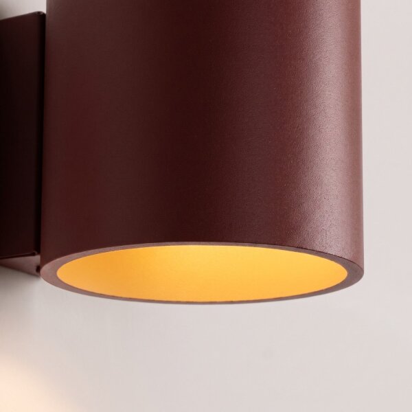 Wandlampe Up Down indirekt Aluminium Burgund G9 H:10cm