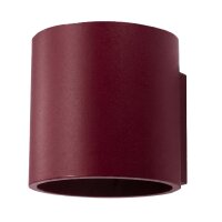 Wandlampe Up Down indirekt Aluminium Burgund G9 H:10cm