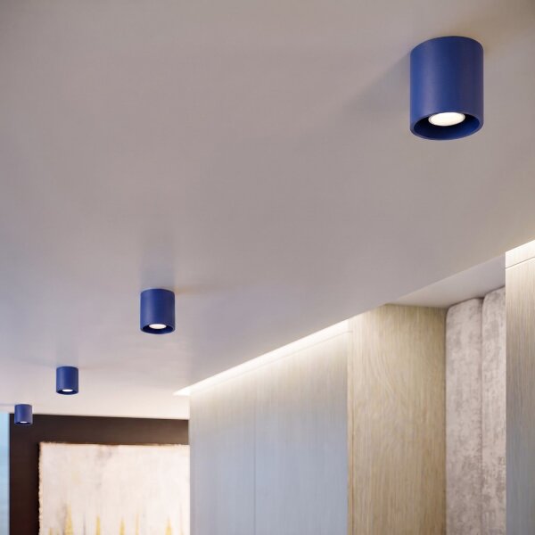 Deckenspot Aluminium Ultramarin GU10 B:10 cm rund