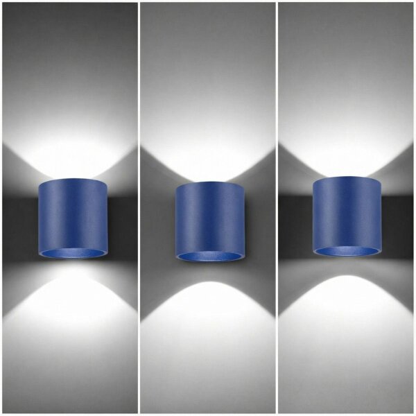Wandlampe Up Down indirekt Aluminium Ultramarin G9 10cm
