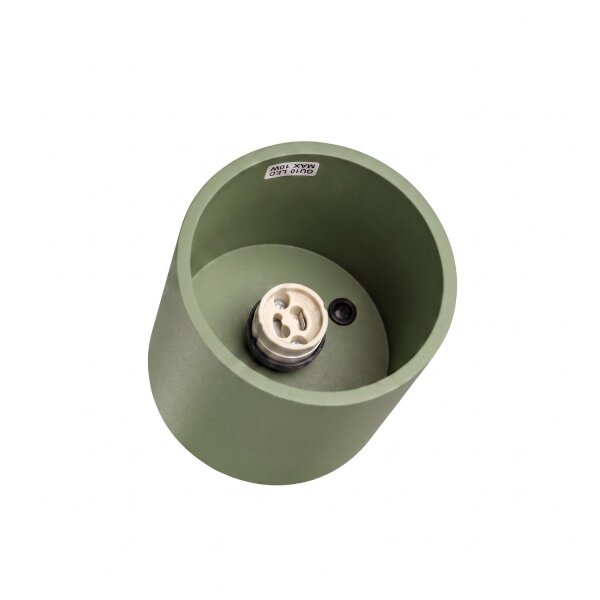Deckenstrahler Aluminium Olivgrün GU10 B:10cm rund