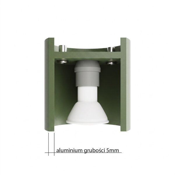 Deckenstrahler Aluminium Olivgrün GU10 B:10cm rund
