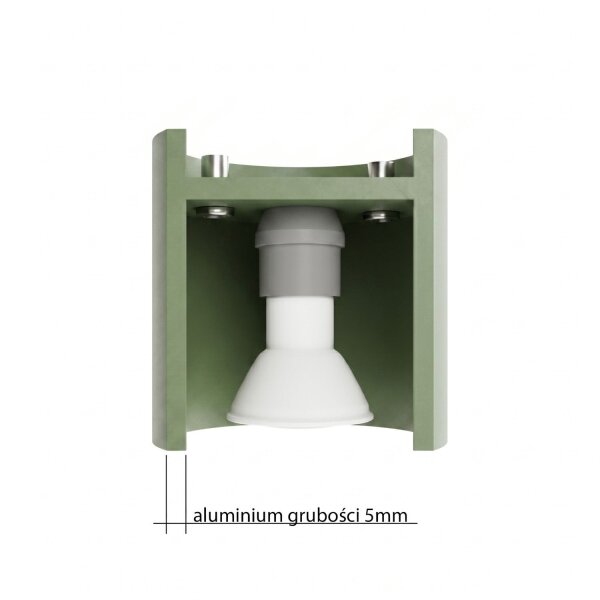 Deckenlampe Aluminium Olivgrün 2-flammig GU10 L:26cm