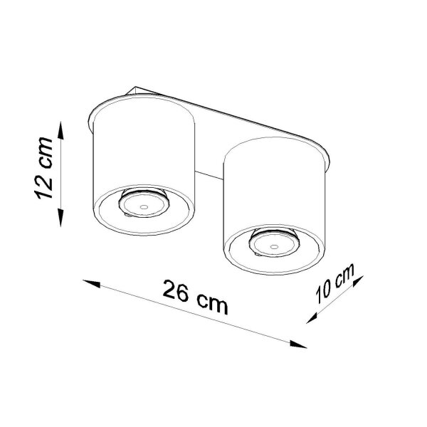 Deckenlampe Aluminium Olivgrün 2-flammig GU10 L:26cm