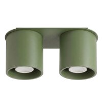 Deckenlampe Aluminium Olivgrün 2-flammig GU10 L:26cm