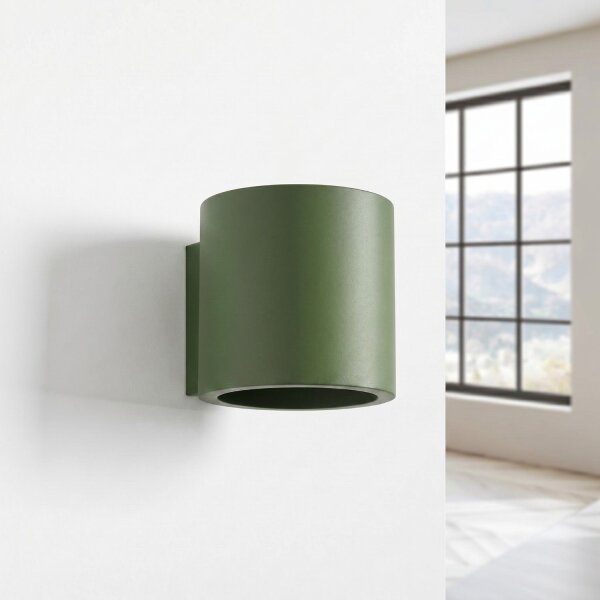 Wandlampe Up Down indirekt Aluminium Olivgrün G9 H:10cm