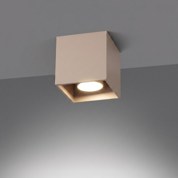 Deckenstrahler Aufputz Aluminium Taupe GU10 B:10cm