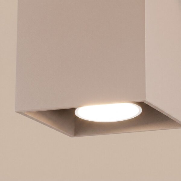 Deckenstrahler Aufputz Aluminium Taupe GU10 B:10cm