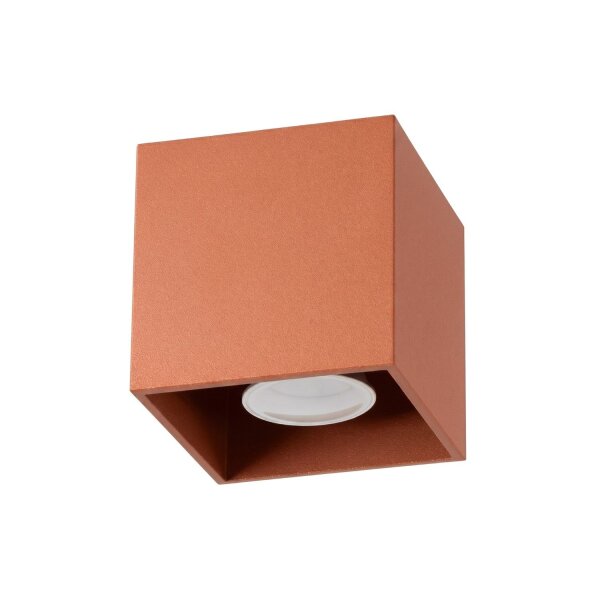 Deckenspot Aufputz Aluminium Ockerrot GU10 H:10 cm
