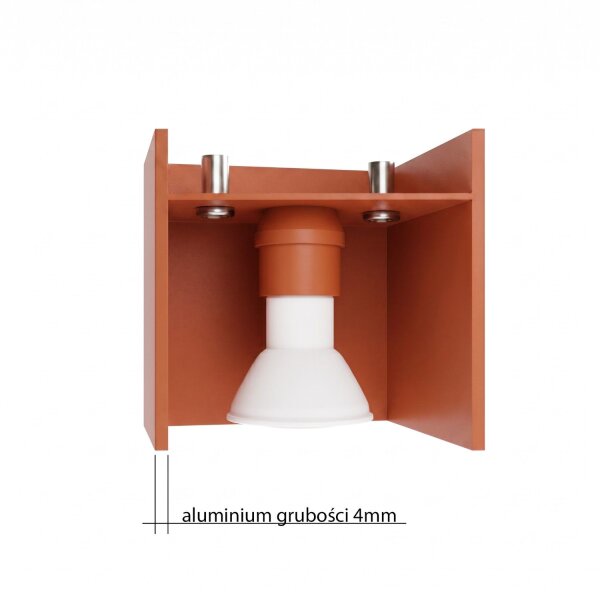 Deckenspot Aufputz Aluminium Ockerrot GU10 H:10 cm