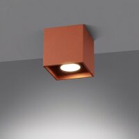 Deckenspot Aufputz Aluminium Ockerrot GU10 H:10 cm