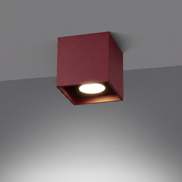 Deckenstrahler Aluminium Burgund Modern GU10 B:10cm