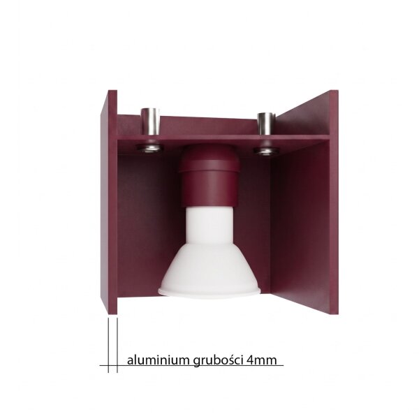 Wandlampe Up Down indirekt Aluminium Burgund G9 T:12cm