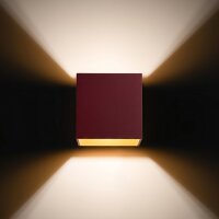 Wandlampe Up Down indirekt Aluminium Burgund G9 T:12cm
