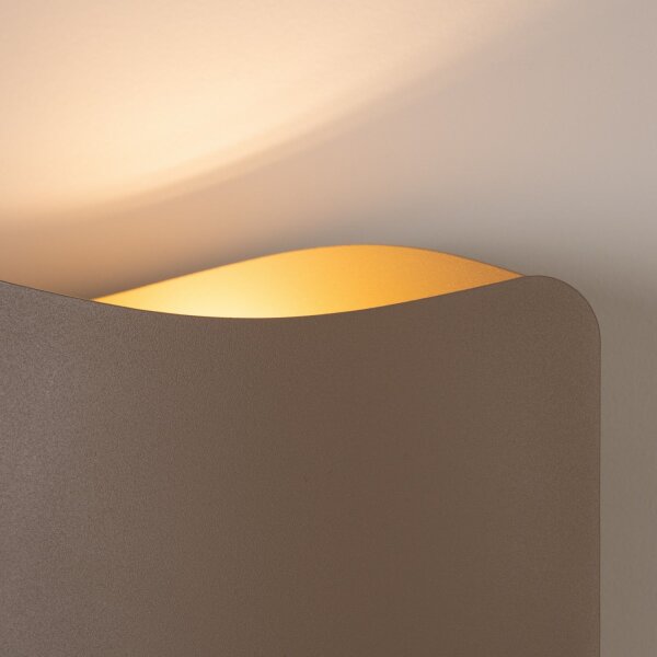 Wandlampe Up Down blendarm indirekt Stahl Taupe G9 30cm