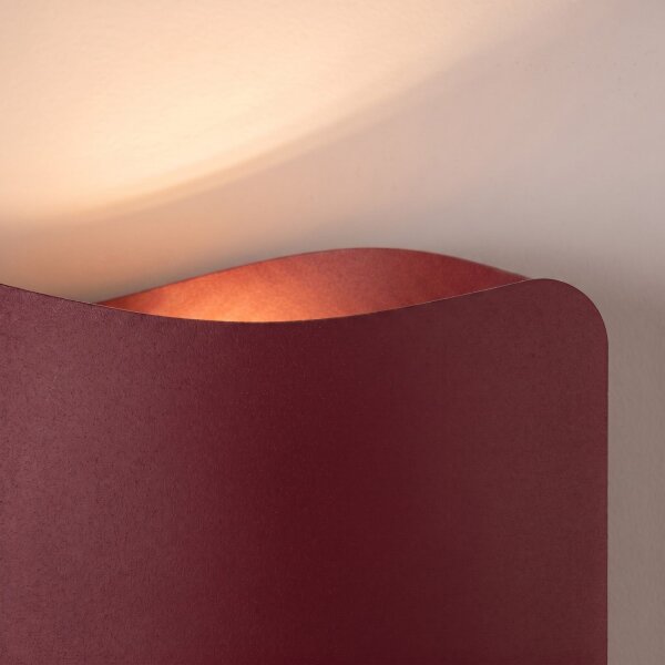 Wandlampe Up Down indirekt Stahl Burgund G9 L:30cm