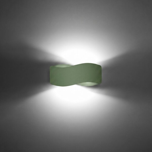 Wandlampe Up Down indirekt Stahl Olivgrün G9 L:30cm