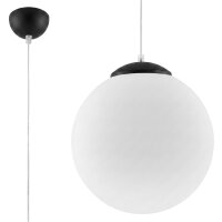 Hängelampe verstellbar Glas Stahl Schwarz E27...