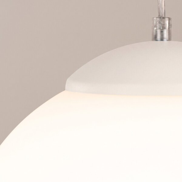 Hängelampe höhenverstellbar Glas Stahl Beige E27 Ø40cm