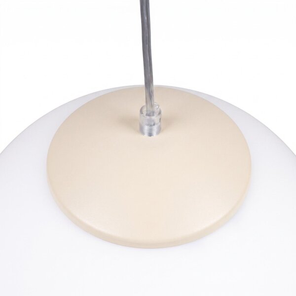 Hängelampe höhenverstellbar Glas Stahl Beige E27 Ø40cm