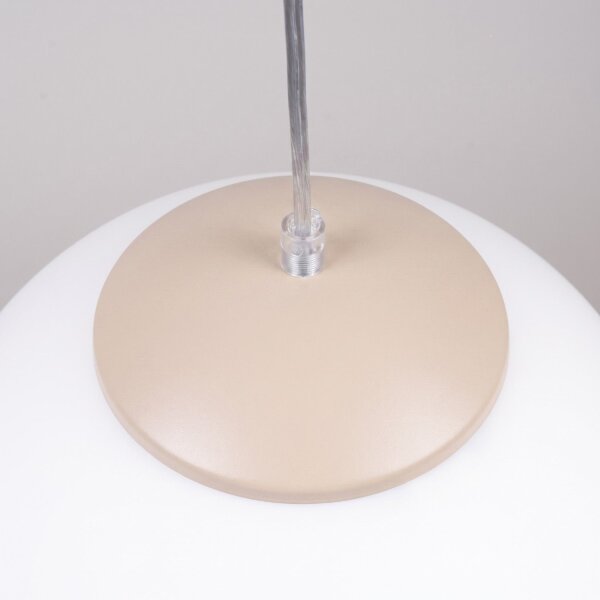 Hängelampe höhenverstellbar Glas Stahl Taupe E27 Ø20cm
