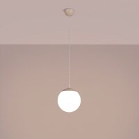 Hängelampe höhenverstellbar Glas Stahl Taupe...