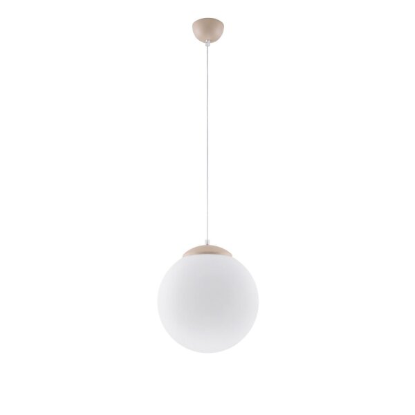 Hängelampe höhenverstellbar Glas Stahl Taupe E27 Ø30cm