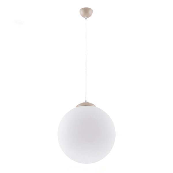 Hängelampe höhenverstellbar Glas Stahl Taupe E27 Ø40cm