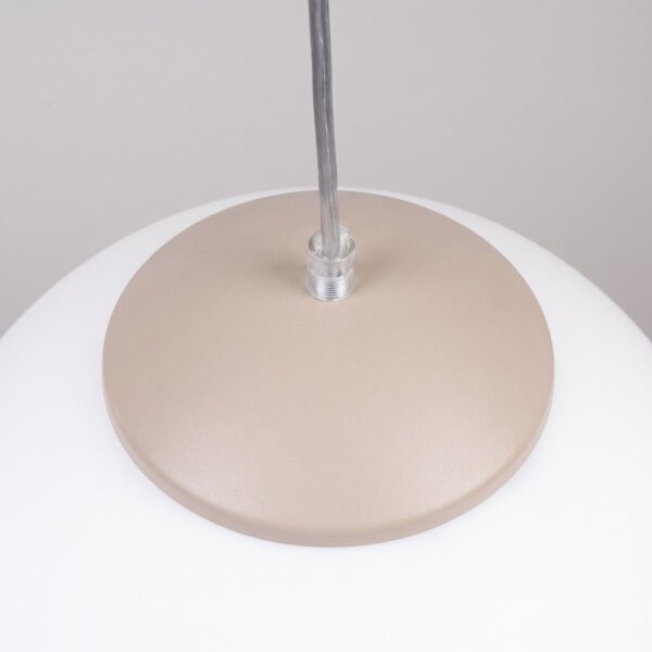 Hängelampe höhenverstellbar Glas Stahl Taupe E27 Ø40cm