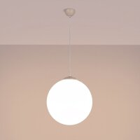 Hängelampe höhenverstellbar Glas Stahl Taupe...