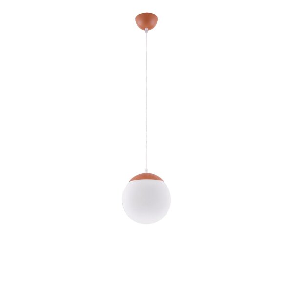 Hängelampe verstellbar Glas Stahl Ockerrot E27 Ø20cm