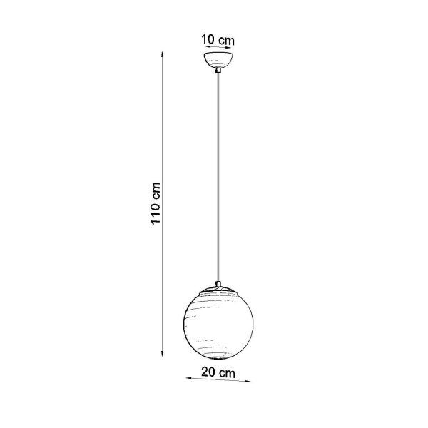 Hängelampe verstellbar Glas Stahl Ockerrot E27 Ø20cm