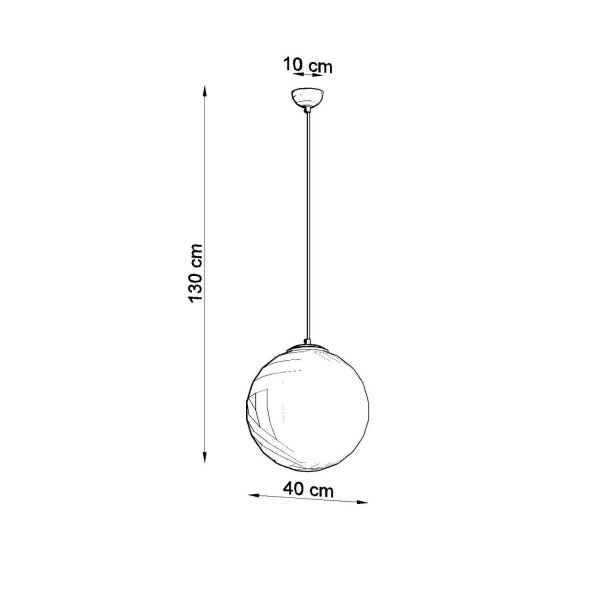 Hängelampe verstellbar Glas Stahl Ockerrot E27 Ø40cm