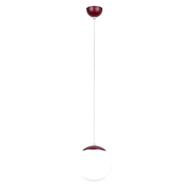 Hängelampe verstellbar Glas Stahl Burgund E27 Ø20cm