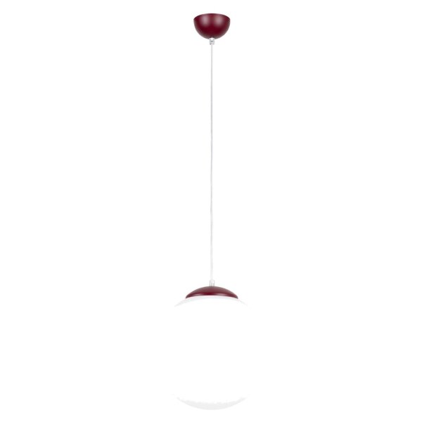 Hängelampe verstellbar Glas Stahl Burgund E27 Ø30cm