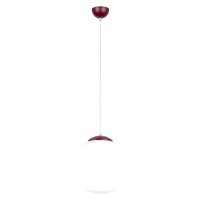 Hängelampe verstellbar Glas Stahl Burgund E27...