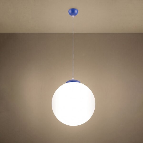 Hängelampe verstellbar Glas Stahl Ultramarin E27 Ø40cm